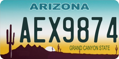 AZ license plate AEX9874