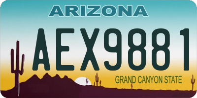 AZ license plate AEX9881