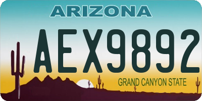 AZ license plate AEX9892