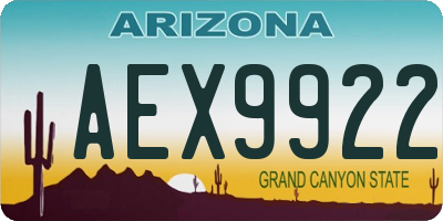 AZ license plate AEX9922