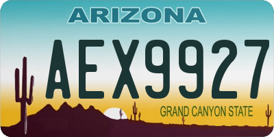 AZ license plate AEX9927
