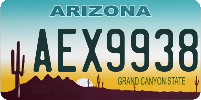 AZ license plate AEX9938