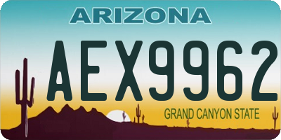 AZ license plate AEX9962