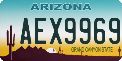 AZ license plate AEX9969