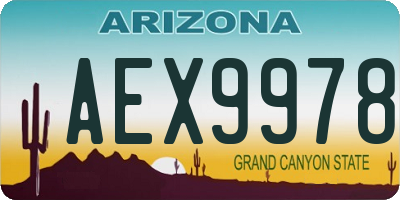 AZ license plate AEX9978
