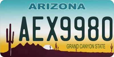 AZ license plate AEX9980