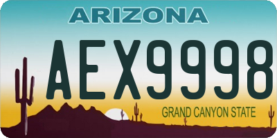 AZ license plate AEX9998