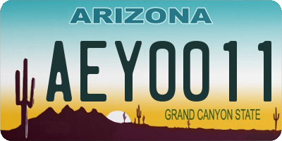 AZ license plate AEY0011