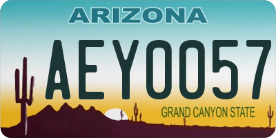 AZ license plate AEY0057
