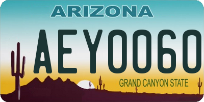 AZ license plate AEY0060