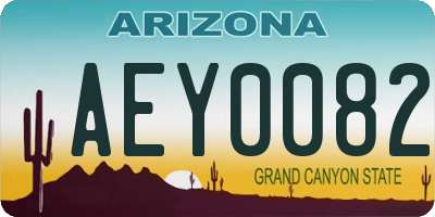 AZ license plate AEY0082
