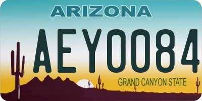 AZ license plate AEY0084