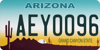 AZ license plate AEY0096