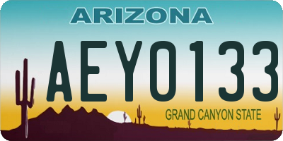 AZ license plate AEY0133