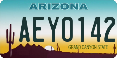 AZ license plate AEY0142