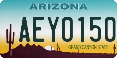 AZ license plate AEY0150