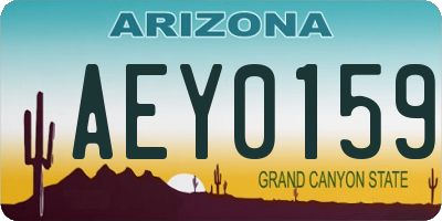 AZ license plate AEY0159
