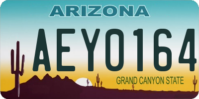 AZ license plate AEY0164