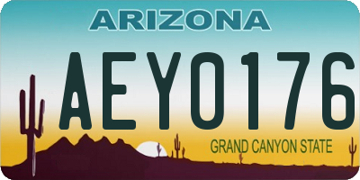 AZ license plate AEY0176