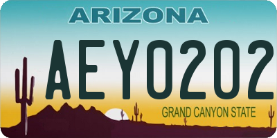 AZ license plate AEY0202