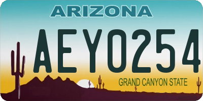 AZ license plate AEY0254