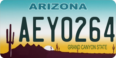AZ license plate AEY0264