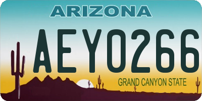 AZ license plate AEY0266