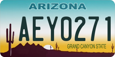 AZ license plate AEY0271