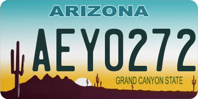 AZ license plate AEY0272