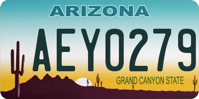 AZ license plate AEY0279