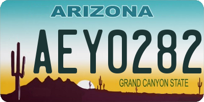 AZ license plate AEY0282