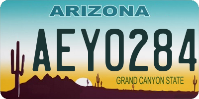 AZ license plate AEY0284