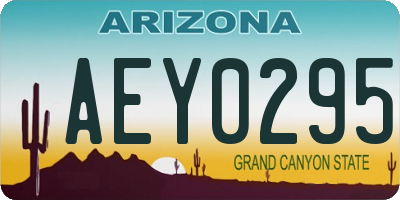 AZ license plate AEY0295