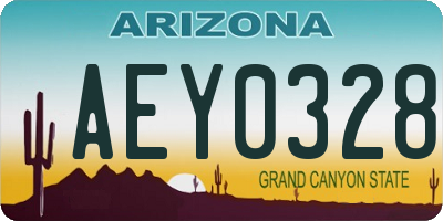 AZ license plate AEY0328