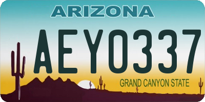 AZ license plate AEY0337