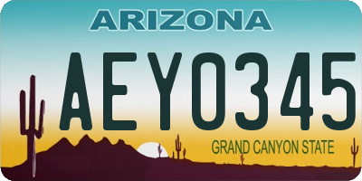 AZ license plate AEY0345