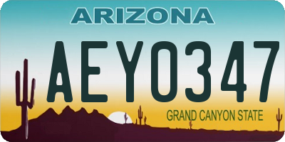 AZ license plate AEY0347