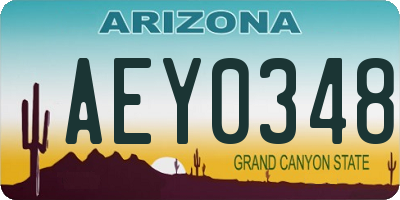AZ license plate AEY0348