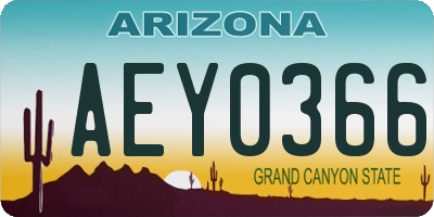 AZ license plate AEY0366