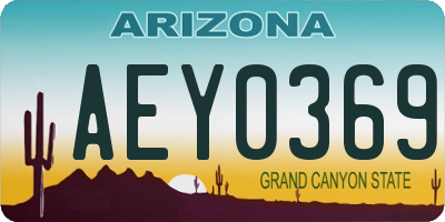 AZ license plate AEY0369