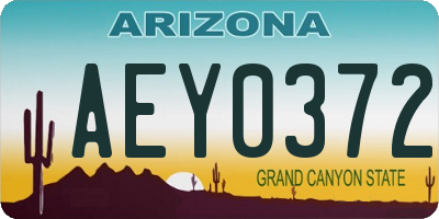 AZ license plate AEY0372