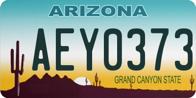 AZ license plate AEY0373
