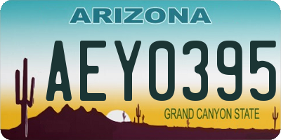 AZ license plate AEY0395