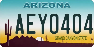 AZ license plate AEY0404