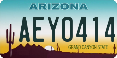 AZ license plate AEY0414