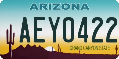 AZ license plate AEY0422