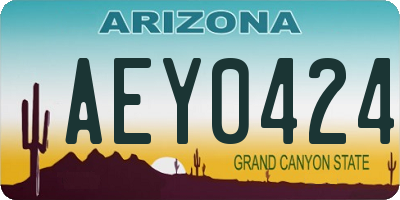 AZ license plate AEY0424