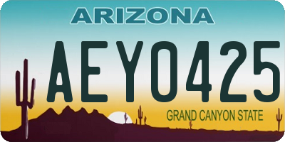 AZ license plate AEY0425