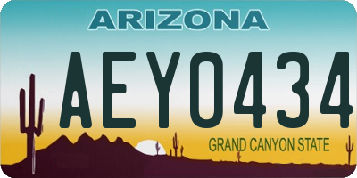AZ license plate AEY0434