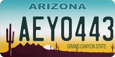 AZ license plate AEY0443